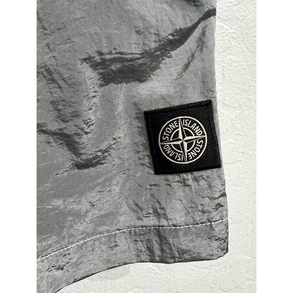 NWT Stone Island Shorts Mens Medium Gray Swim Trunks Logo Patch - Picture 5 of 13